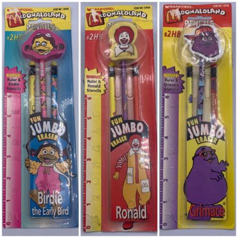 Sanford Mcdonalds Fun Jumbo Eraser Pencil Sets Grimace Ronald Birdieのebay公認海外通販｜セカイモン