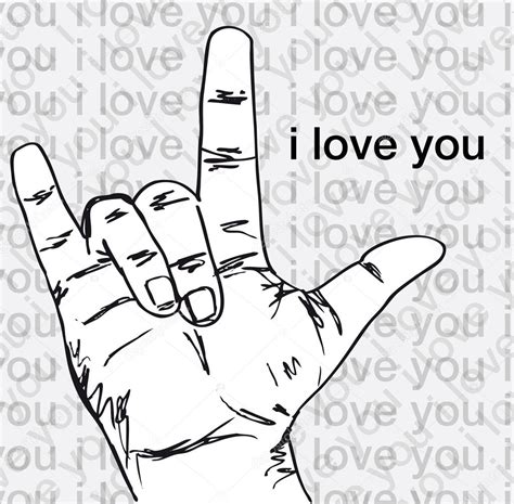 I Love You Hand Symbolic Gestures Vector Illustration — Stock Vector