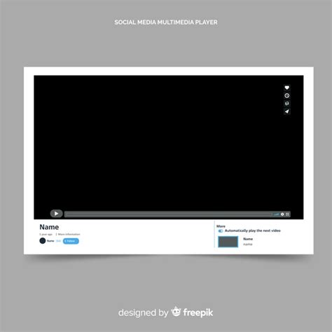 Professional video editing software for everyone. Youtube video player template vectorized | Free Vector