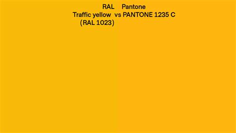 Ral Traffic Yellow Ral 1023 Vs Pantone 1235 C Side By Side Comparison