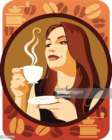 Women Drinking Coffee Clip Art Stock Illustrations And