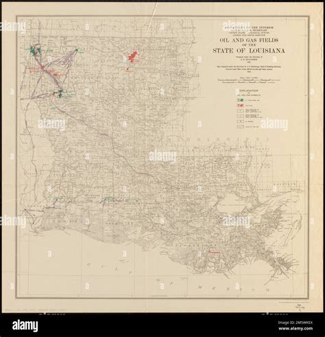 Oil And Gas Fields Of The State Of Louisiana Also Shows Pipelines