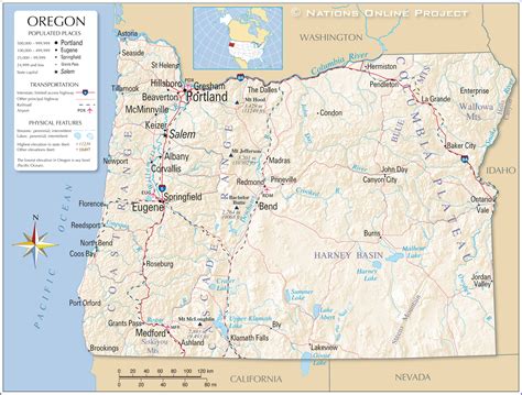 Oregon Map Of Cities And Towns Map Vectorcampus Map