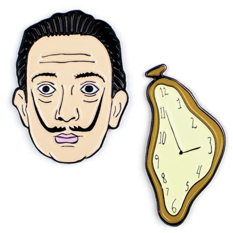 Salvador Dalí And Watch Enamel Pin Set Vmfa Shop