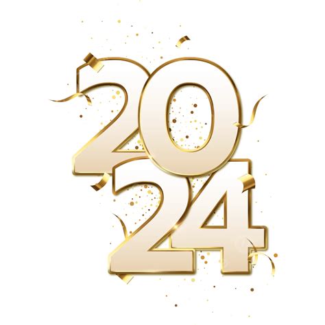 2024 New Year Text Gold Luxurious Vector New Year 2024 2024 Golden