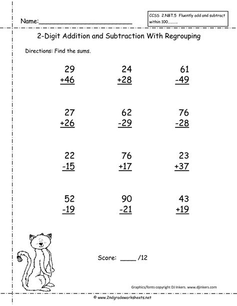 Free Printable Math Worksheets Addition And Subtraction Letter Worksheets