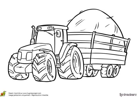 Dessin de tracteur avec remorque  tout degorgement