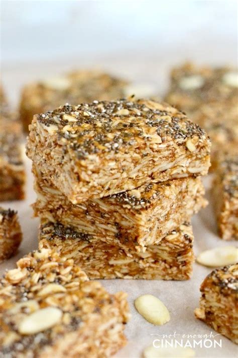 No sugar added baked oatmeal bars these no sugar added baked oatmeal bars are perfect for your baby or toddler. Honey Almond Oatmeal Snack Bars | Recipe | No bake oatmeal ...