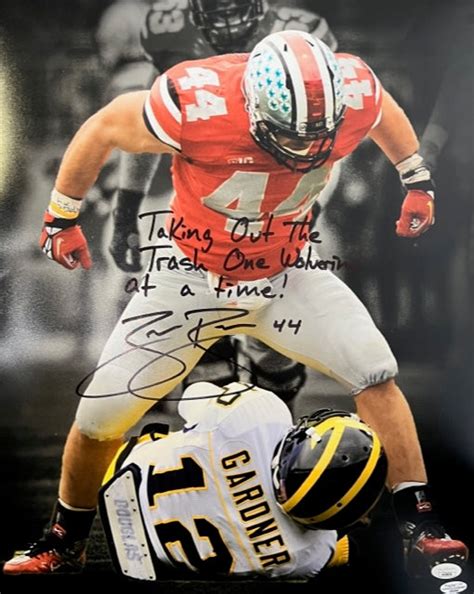 Ohio State Zach Boren Signedinscribed 16x20 With Jsa Coa Dazzle