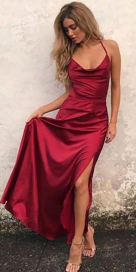 Silple Red Spaghetti Straps Prom Dress 2019 Custom Made Satin A Line