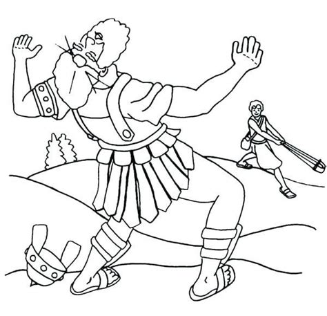 David And Goliath Coloring Pages Dibujo Para Imprimir David And