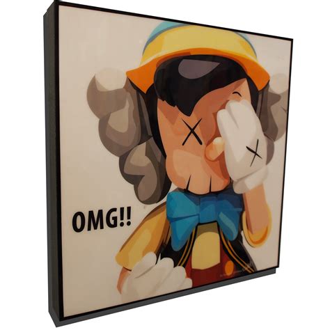 Kaws Pinocchio Inspired Plaque Mounted Poster Omg
