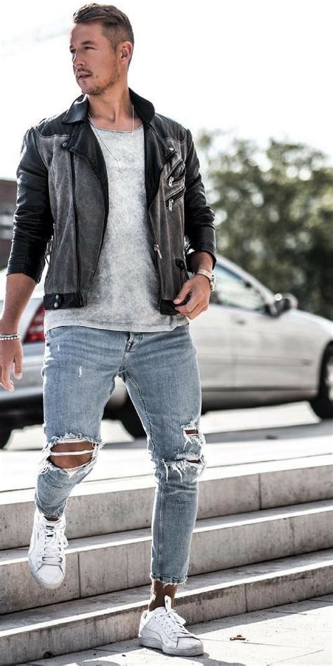 Ripped Jeans Outfit Ideas For Men Rippedjeans Mensfashion Streetstyle