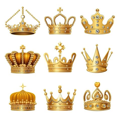 premium photo realistic gold crown crowning headdress for king and queen royal golden noble