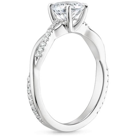 18K White Gold Petite Twisted Vine Diamond Ring 1 8 Ct Tw In 2021