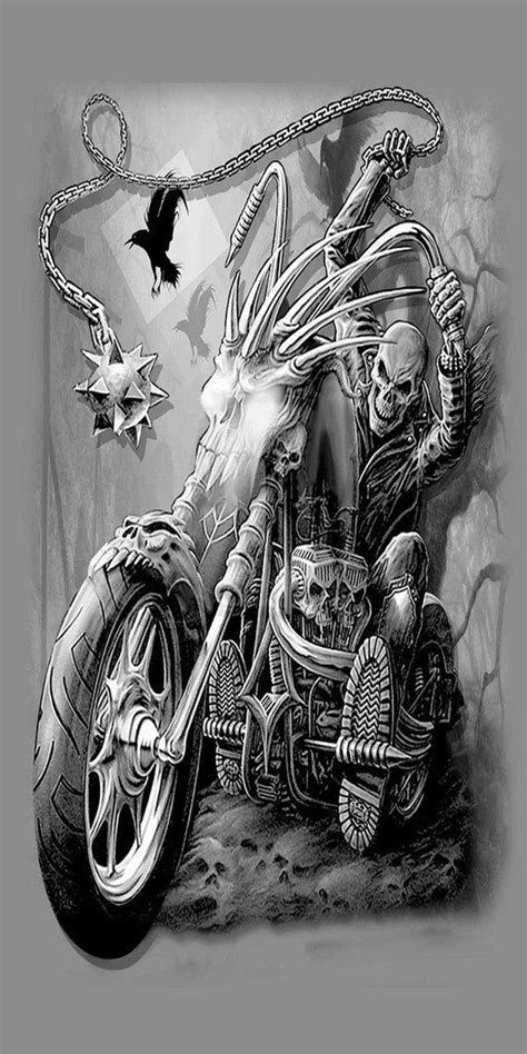 Pin By Zombie Tophat On Skulls Skeletons And The Grim Reaper Biker