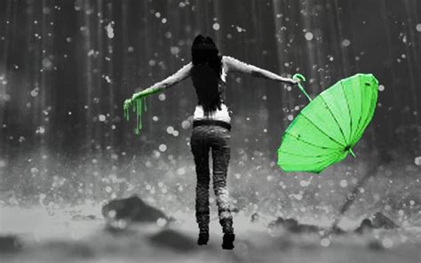 Girl In The Rain Wallpaper