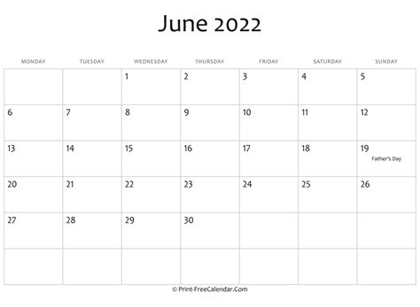 Get June 2022 Calendar Pdf Best Calendar Example