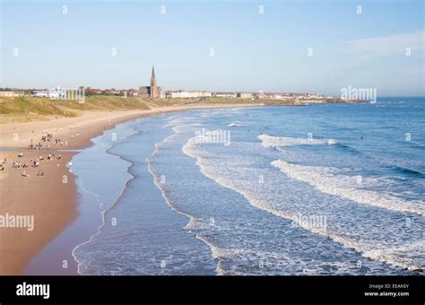 View Over Longsands Beach At Tynemouth Beach Near Newcastle Upon Tyne