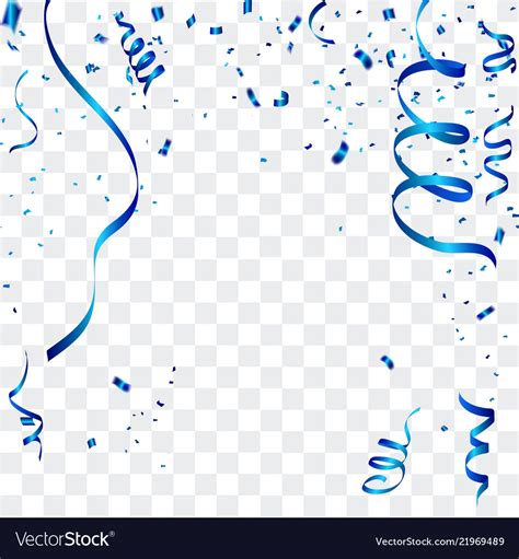 Celebration Background With Confetti Blue Vector Image