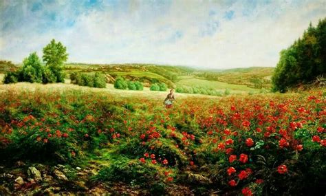 Field Wallpaper Painting Wallpaper Oil Painting Summer Painting