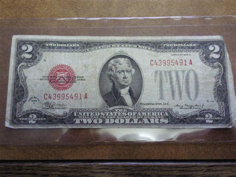 1928 D Us Two Dollar Note Red Seal As Shown