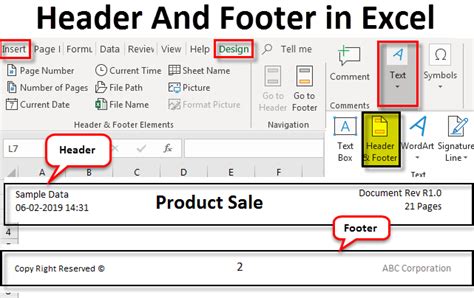 Header And Footer In Excel How To Add Header And Footer