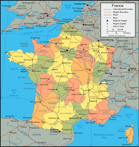 Fransa Haritası ~ Ülke Haritaları