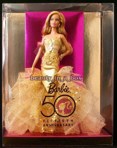 50th fiftieth anniversary gold glamour barbie collector doll designer best n4981 barbie