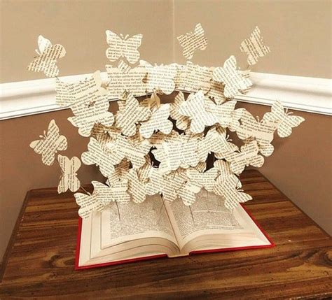 Book Lover Art Paper Butterflies Book Art Sculpture Book Etsy