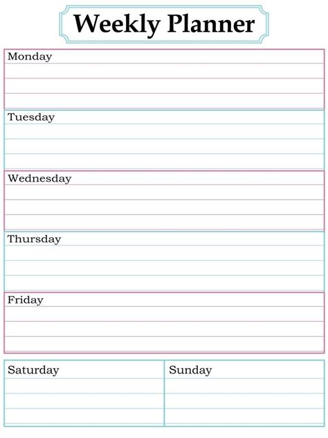 1000 Images About Printable Weekly Calendars On Pinterest Cute Cute