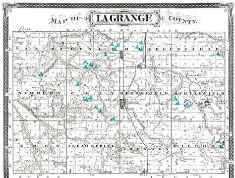 Map With Locations Of Burial Mounds And Earthworks In Lagrange County
