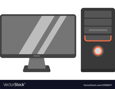 Desktop Computer Royalty Free Vector Image Vectorstock