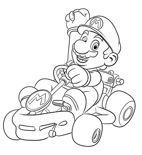 Tekening 02 Van Mario Kart Kleurplaat