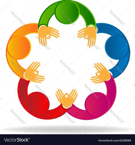 Logo Social Media Teamwork Holding Hands Vector Image