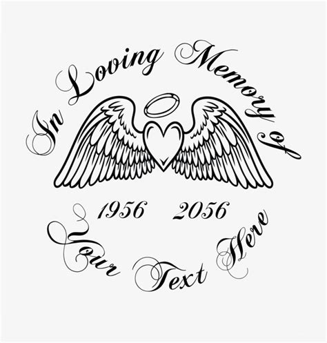 In Loving Memory Wings Decal Loving Memory Drawings 1051x1051 Png