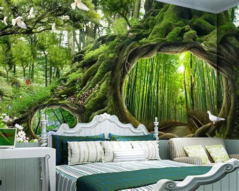 Buy Beibehang Wallpaper Mural Magic Forest Tree Cafe
