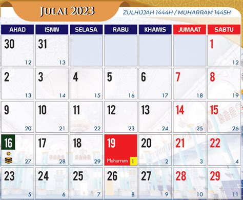 Kalendar Islam 2023 Tarikh Penting 1444 1445h Di Malaysia