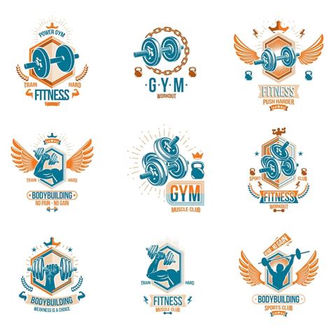 Logotipos De Temas De Entrenamiento De Fitness Vectorial Y Colección De Afiches Inspiradores