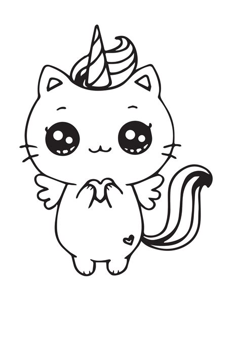 Unicorn Kitty Coloring Coloring Pages