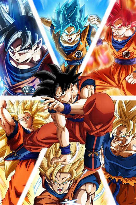 Dragon Ball Z Super Affiche Goku de Normal à Ultra pouces x pouces livraison gratuite eBay