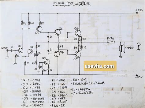 Skema Power Amplifier Watt Dengan Transistor Tutorial Desain Hoby