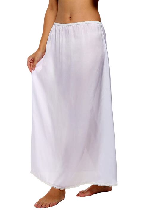 Womens Satin Half Slip 36 Lace Long Underskirt S Xxl Buy Online In
