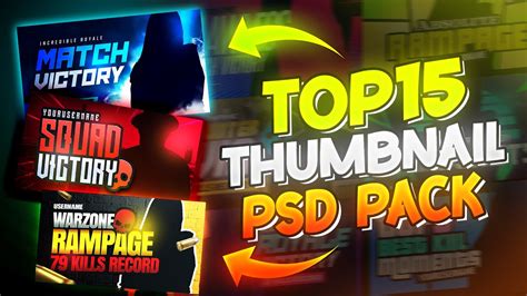 Top 15 Best Gaming Thumbnail Template Fully Editable Psd Photoshop