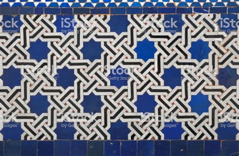 Close Up Shot Of Seamless Decorative Royal Blue Moroccan Tiles Blue