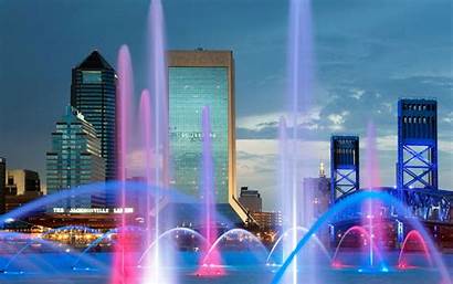 Fountain Jacksonville Wallpapers Bridge Multicolored Backgrounds Architecture