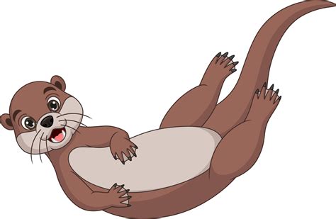 Cute Little Otter Cartoon Posing 7179132 Vector Art At Vecteezy