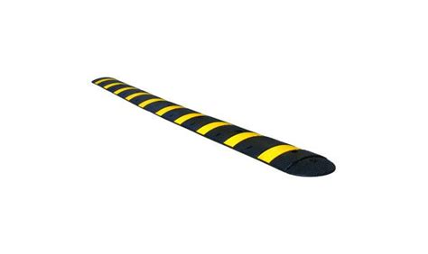 Safety Striped Speed Bump Recycled Rubber 6 Foot Speed Bump Speed
