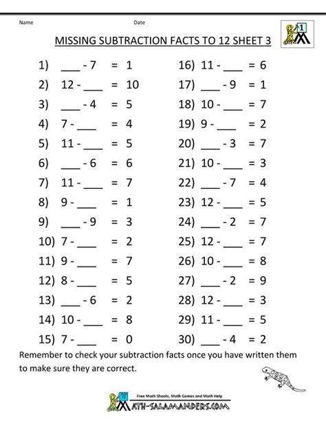 In this early reading worksheet, your child will fill in the lowercase letter a to h that belongs at the beginning of each word next to its corresponding picture, such this worksheet originally published in english made easy preschool the alphabet for ages 3 to 5 by © dorling kindersley limited. algebra fill in the blank subtraction 1st grade - Google Search | Kumon Irina | Pinterest | Math ...