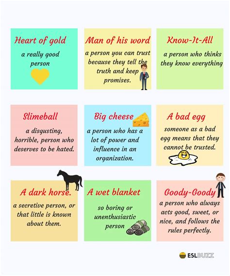 25 Common Idioms To Describe People In English Esl Buzz